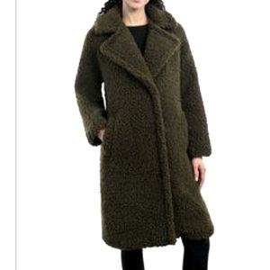 Like new, Lucky Brand Faux Shearling Coat, size Small, Olive Green